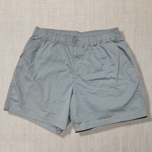 AFTCO Performance Fishing Shorts  Blue Stretch 6” Inseam Mens Large Casual Dock